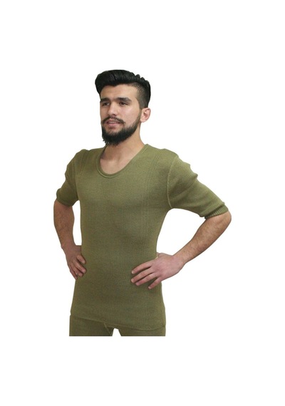 Boravelli Asker Yarım Kol Takım Örgü İçlik Kışlık İçlik Bora Nano Haki