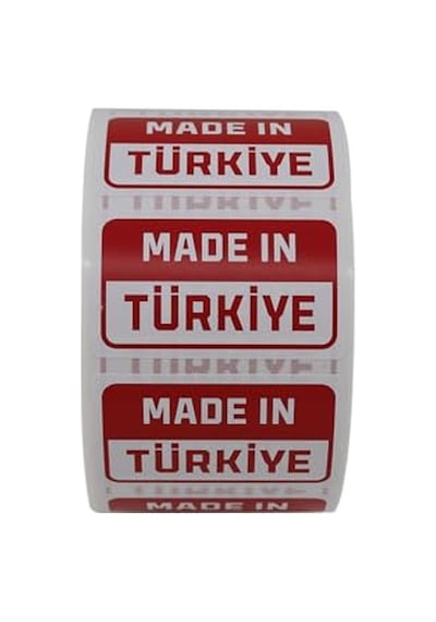 Made İn Türkiye Baskılı Kuşe Etiket 50mm X 30mm 1000 Adet 124-Pembe