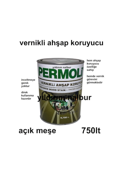 Vernikli Ahşap Koruyucu Açık Meşe Renk Vernik 0.75Lt