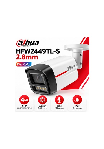 4mp 2.8mm Wizcolor Dahili Mikrofonlu Poe Ip Bullet Kamera