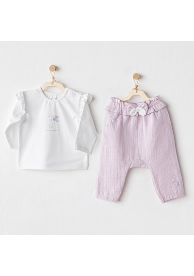 Andywawa Kız Bebek Takım 2 Parça Set Magical Butterfly Ac25578 Lila
