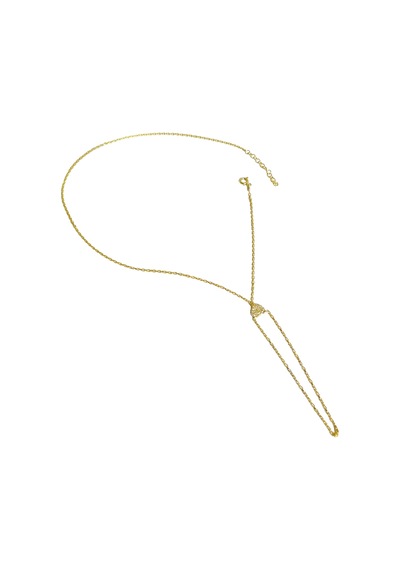 Beyaz Taşlı Kalp Gümüş Şahmeran Bileklik - Gold Renk Altın