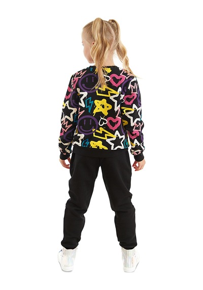 Denokids Mshb&g Street Style Kız Çocuk Eşofman Takımı - Siyah