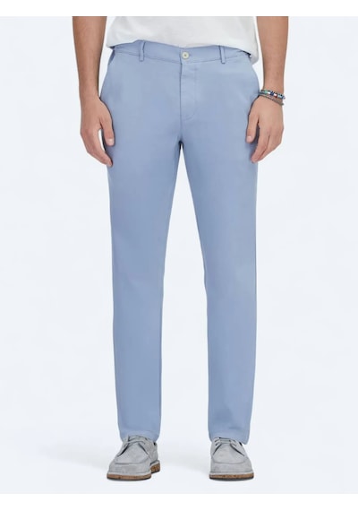 Kip Mavi Dokuma Jogging Fit Casual Pamuk Karışımlı Pantolon Mavi