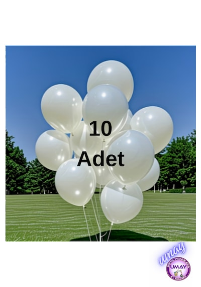 10 Adet 12 İnç Metalik Balon Helyum Uyumlu Parlak Lateks Parti & Organizasyon Balonu Beyaz