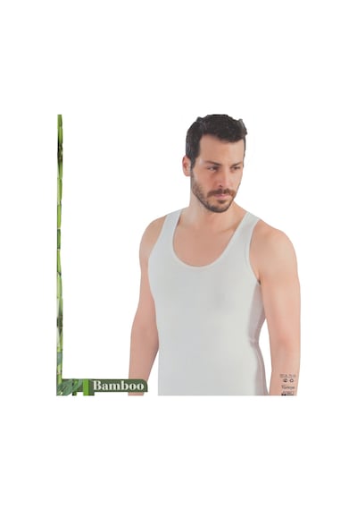Erkek Büyük Beden Battal Boy % 100 Bambu Atlet Beyaz 001
