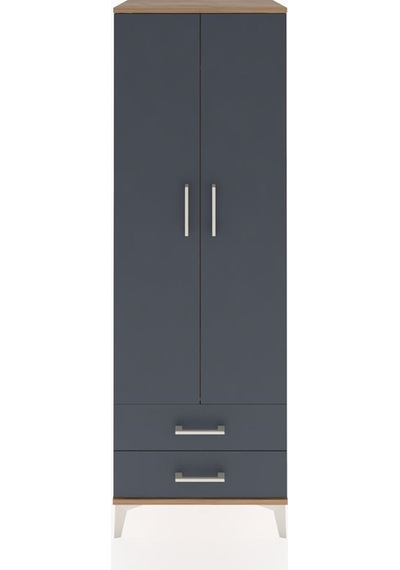 Hyperion Dolap Tek Raflı 2 Çekmeceli Tek Askılı 60x44x182 Çam... Çam