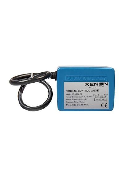 Xenon Smart Motorlu Küresel Su Vanası DN20, 220V Senkron Motorlu Vana Mavi