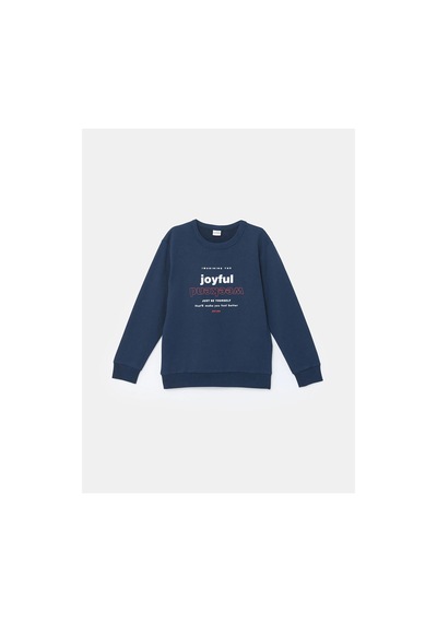 LC Waikiki Lcw Bisiklet Yaka Erkek Çocuk Sweatshirt 2'li K.lacivert