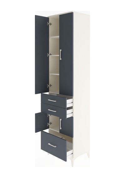 Hyperion Dolap 5 Raflı 3 Çekmeceli 4 Kapaklı 60x44x243 Aytaşı-antrasit Aytası