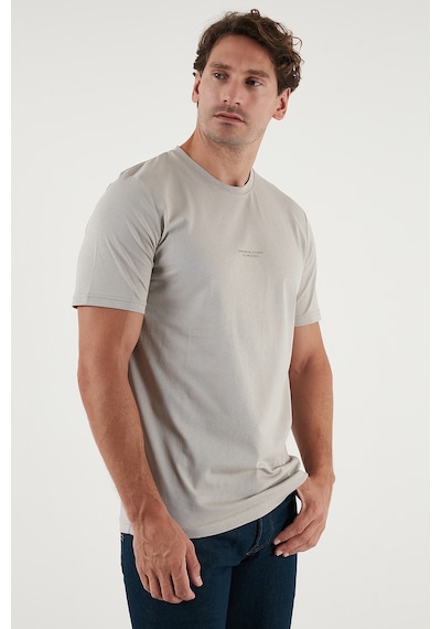 Buratti Pamuklu Baskılı Regular Fit Bisiklet Yaka Erkek T Shirt 59020205 Kül