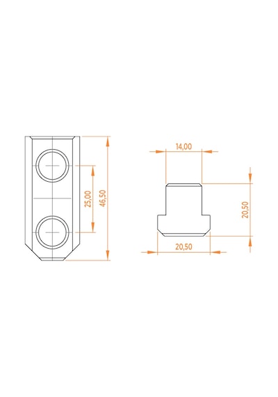 ETS 8-47-14 8” T Somun 3’lü Set
