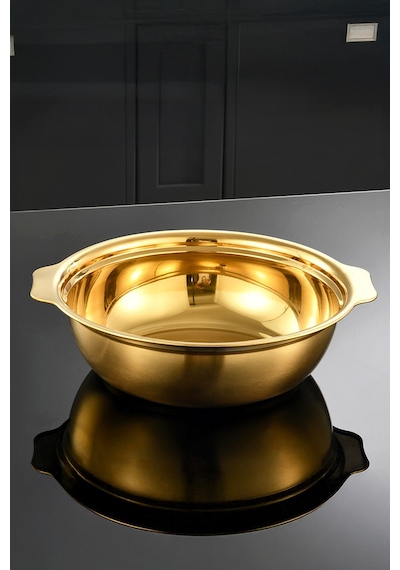 Morponi Gold Paslanmaz Çelik Karıştırma Kabı Derin Yuvarlak Mutfak Kasesi 26 Cm Gold