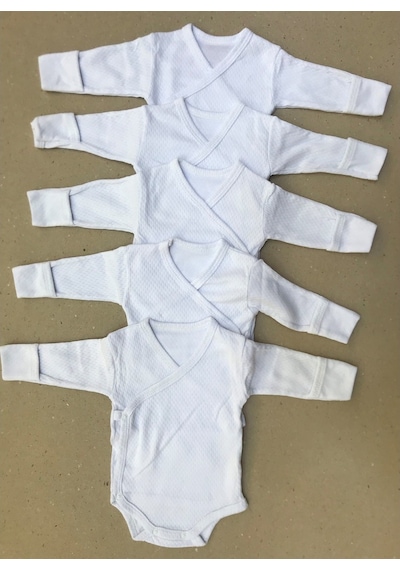 Özdemirli Bebe Özdemirlitekstil Bebelino Çıtçıtlı Badi Kruvaze (5 Li Paket) (456375083) Beyaz
