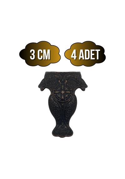 Lüx Metal Ayak Çeyiz Ve Hediye Kutusu Mobilya Ayağı 3cm Bronz 4 Adet Bronz