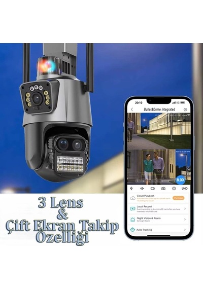 3 Lens Wi-fi Güvenlik Kamerası 1494886