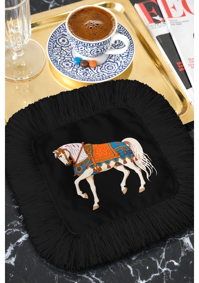 Oriental At Motifli Lüks Saçaklı Sunum Peçetesi-etnik Şölen Siyah Mavi Bardak Altlığı Servis Mendili Doygun Gece Kahve Oriental At Motifli Lüks Saçaklı Sunum Peçetesi-etnik Şölen Siyah Mavi Bardak Altlığı Servis Mendili Doygun Gece Kahve