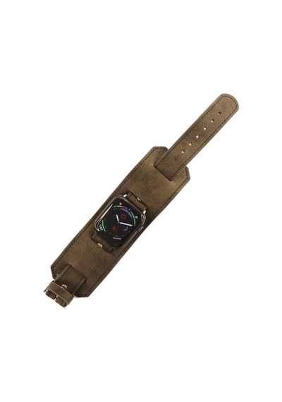Apple Watch 42mm Nl17 Deri Kordon - Kahverengi