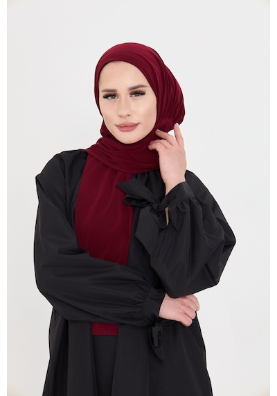 Hürrem Bone Bordo Pratik Hazır Geçmeli Tesettür Bone Sandy Boyunluklu Çıtçıtlı 2505 16 Bordo
