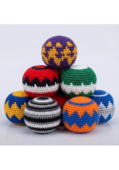 El Yapımı%100 Pamuk Hacky Sack - Ayak Topu - Gerginlik Giderici Eğlence Topu - Dayanıklı Ve Hafif Çok Renkli