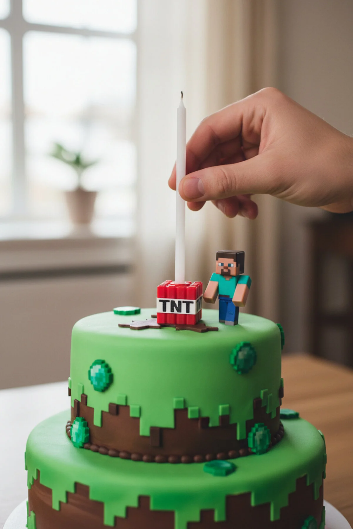 Minecraft Tnt Mumluk Seti 1 10 Adet Seçenekli Doğum Günü Pasta Mumluğu 3d Baskı Kırmızı
