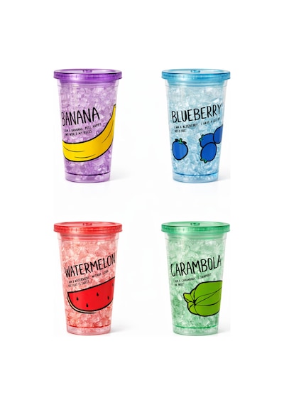 Buzlu Kırık Cam Görünümlü Smoothie Bardağı,450ml,sızdırmaz Kapaklı Soğuk İçecek Bardağı,bpa İçermez Mor