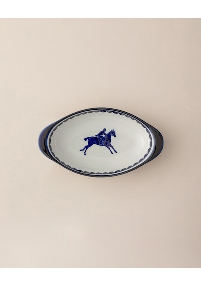 Madame Coco Reve Bleu Tierra Oval Tabak - 19 Cm - Mavi/beyaz 8684427225523 Çok Renkli