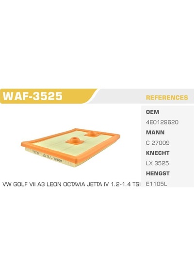 Wınkel Waf-3525 Hava Filtresı Golf VI Vıı / A3 12-