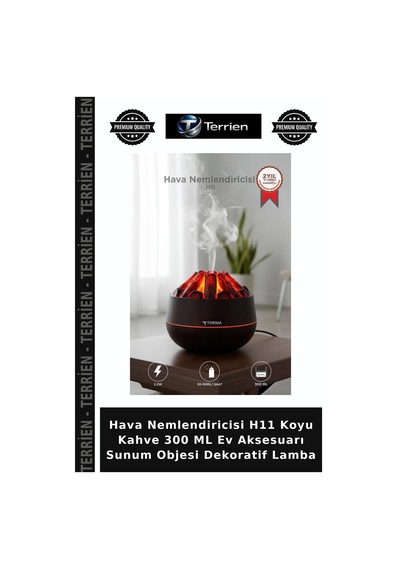Hava Nemlendiricisi H11 Koyu Kahve 300 Ml Ev Aksesuarı Sunum Objesi Dekoratif Lamba