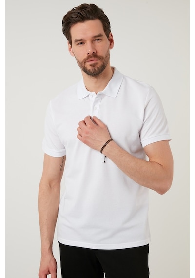Buratti Regular Fit Pamuklu Düğmeli Erkek Polo Yaka T Shirt 5902326 Beyaz Buratti Regular Fit Pamuklu Düğmeli Erkek Polo Yaka T Shirt 5902326 Beyaz