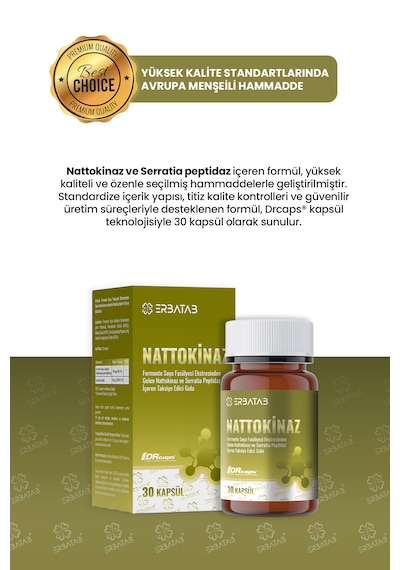 Erbatab Nattokinaz Takviye Edici Gıda 30 Kapsül