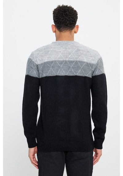 AC&Co / Altınyıldız Classics Erkek Grı-sıyah Standart Fit Normal Kesim Bisiklet Yaka Colorblock Desenli Yünlü Triko Kazak Gri - Siyah AC&Co / Altınyıldız Classics Erkek Grı-sıyah Standart Fit Normal Kesim Bisiklet Yaka Colorblock Desenli Yünlü Triko Kazak Gri - Siyah