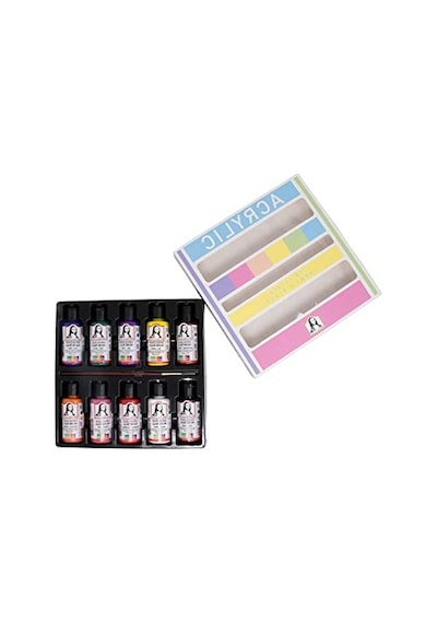 Fırça Hediyeli 10 X 40 Ml Akrilik Boya Seti 0,15 L