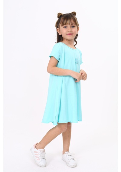 Toontoy Kız Çocuk Elbise Mint Yeşili