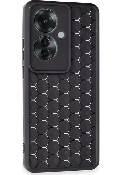 Uryport Oppo Reno 11f Kılıf Petek Silikon Kapak - Siyah