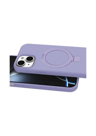 Apple İphone 15 Regal Magsafe Standlı Kapak - Lila