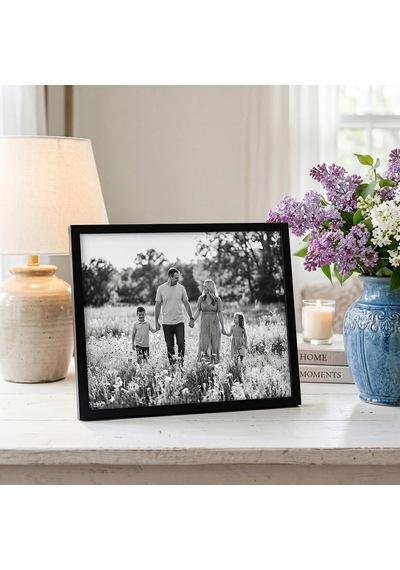 Siyah 10x13 Resim Çerçevesi - Kırılmaya Dayanıklı Camlı İnce Kenarlıklı Fotoğraf Çerçevesi - Duvar Ve Masa
