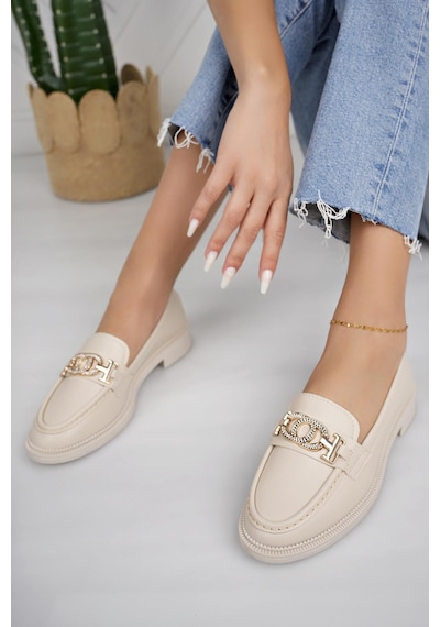 Nesilshoes Nesil Shoes Süha 254 Bej Anatomik Kadın Lofer