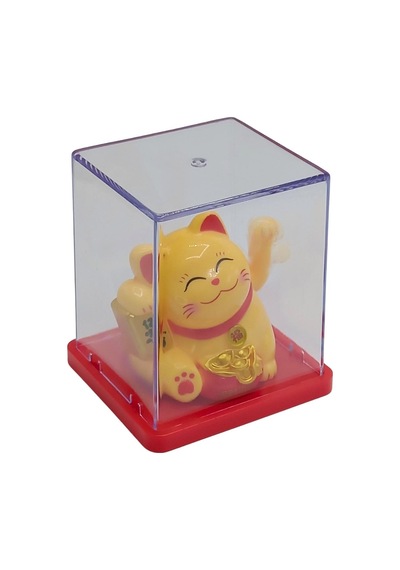 Maneki Neko El Sallayan Mini Şans Kedisi Krem Solar Güneş Enerjili 5x5cm Y8krm08