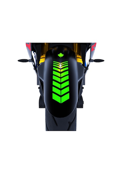 2 Adet Sport Motosiklet Çamurluk Floresan Yeşil Kask Sticker Çınar Extreme