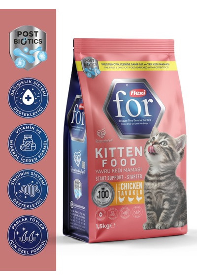 Postbiyotikli Tavuklu Yavru Kedi Kuru Maması - 1.5 Kg