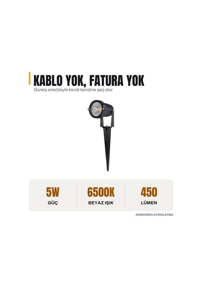 Noas 5w Led Bahçe Armatürü Beyaz Işık - Yl74-0501
