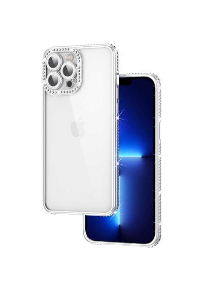 Apple Uyumlu iPhone 12 Pro Max Kamera Korumalı Taşlı Zore Mina Kapak