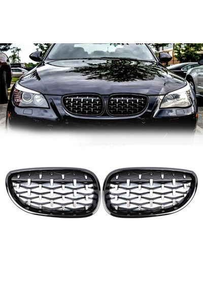 Bmw 5 Serisi E60 Diamond Ön Panjur Piano Black 2004-2009