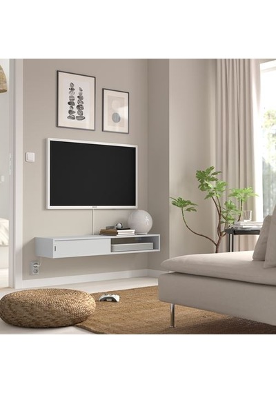 Ikea Spıksmed Ayaksız Duvar Rafı, Açık Gri, 117x32 Cm