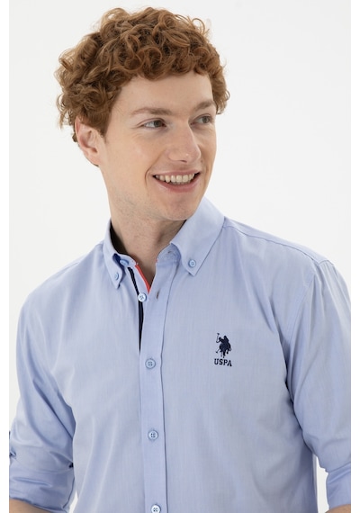 U.s. Polo Assn. Erkek Mavi Gömlek Desenli 50288312-vr036 Mavi