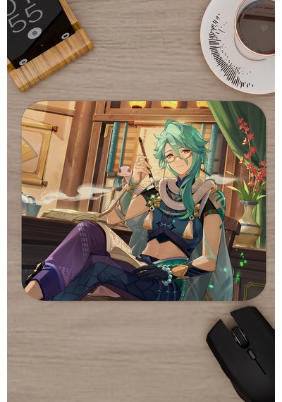 Baizhu Genshin Impact Anime Gacha V5 - 22x18 Gaming Mouse Pad Fare Altlığı