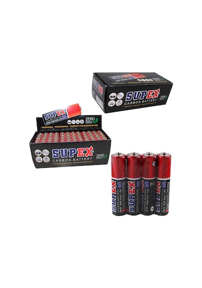 5V AAA ÇİNKO KARBON İNCE KALEM PİL 60LI PAKET SUPEX R03