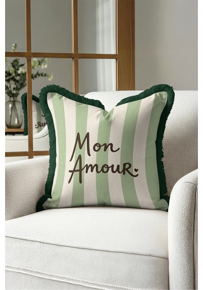 Mon Amour Çizgili Romantik Şık Saçaklı Yastık Kılıfı - Aşk Temalı Krem Siyah Püsküllü Kırlent Kılıfı Serin Esinti Lime Mon Amour Çizgili Romantik Şık Saçaklı Yastık Kılıfı - Aşk Temalı Krem Siyah Püsküllü Kırlent Kılıfı Serin Esinti Lime