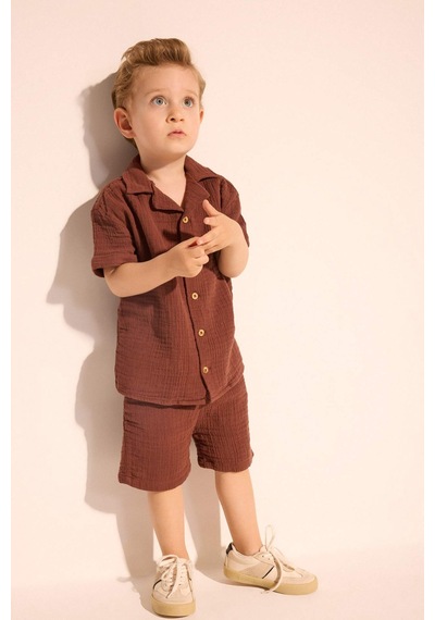 Defacto Müslin 2li Takım Erkek Bebek H3017a526smbn330 Kahve-bn330